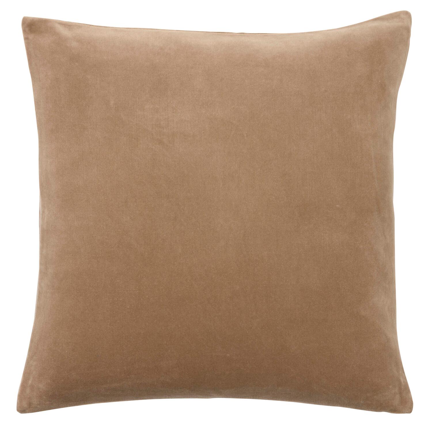 Velour pude, brun - 50x50cm